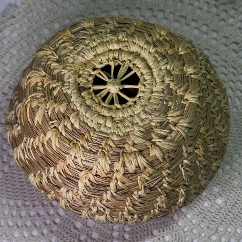 Authentic Tohono O’odham (Papago) Handwoven Southwestern Basket — Signed